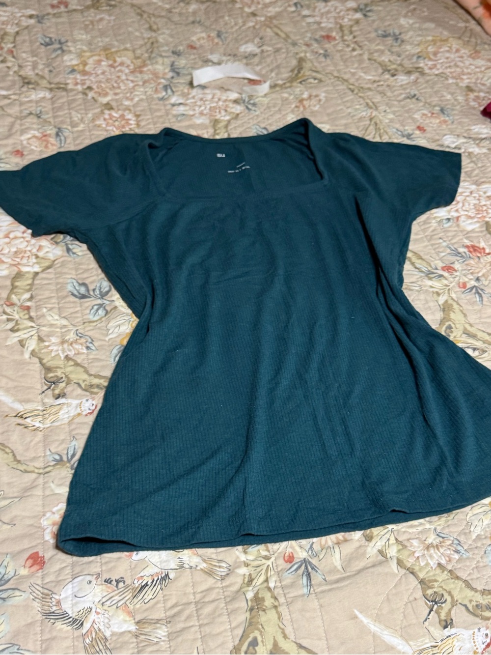 torrid Square Neck Short Sleeve Top in Teal
